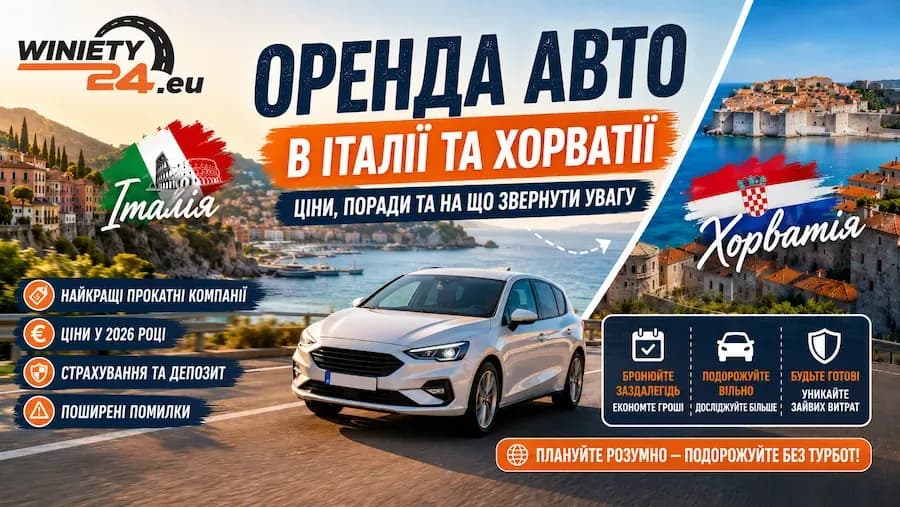 Оренда авто в Італії та Хорватії 2026 – ціни і пастки